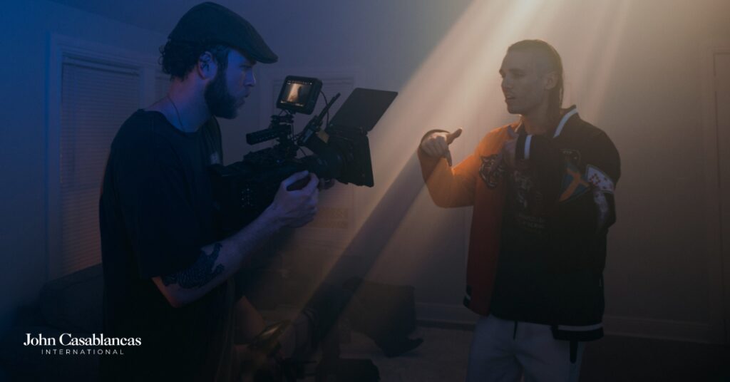 content creator behind the scenes