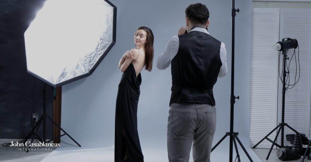 A model showcasing her skills at John Casablancas International